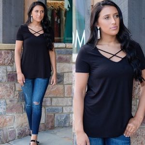 Black Cross Top